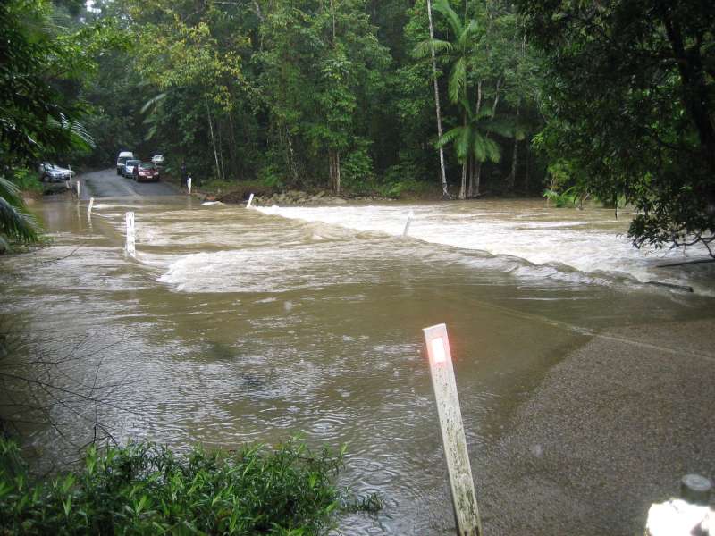 Daintree Rainforest flooded road, Australia