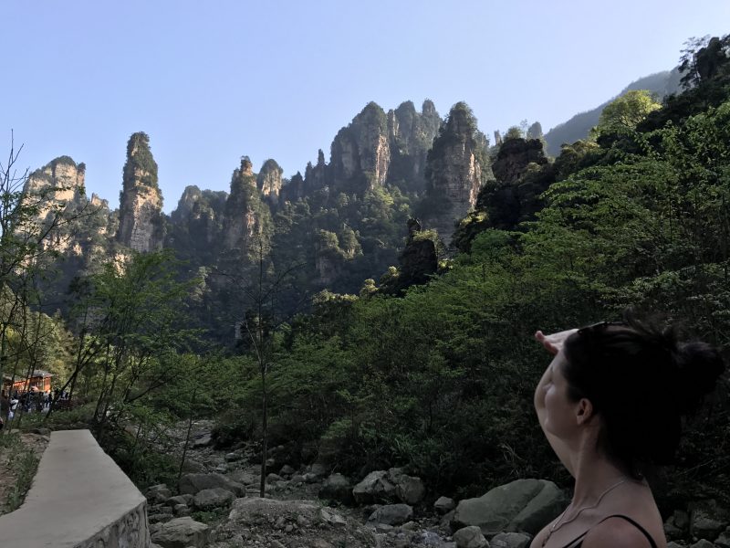 Walk alongside the monorail in Zhangjiajie National Park, China