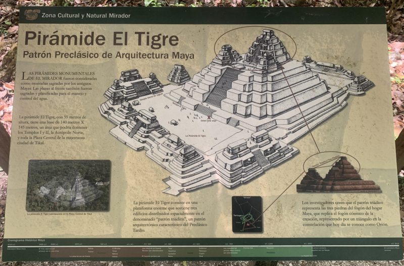Helicopter trip to El Mirador in the heart of the Guatemalan jungle - the El Tigre Pyramid
