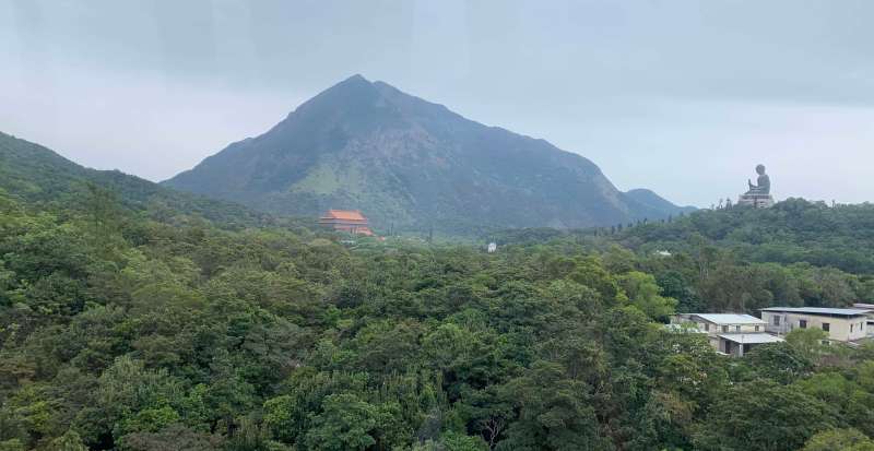 Classic highlights of Hong Kong - Views of the Big Buddha and Lantau Peak in the background