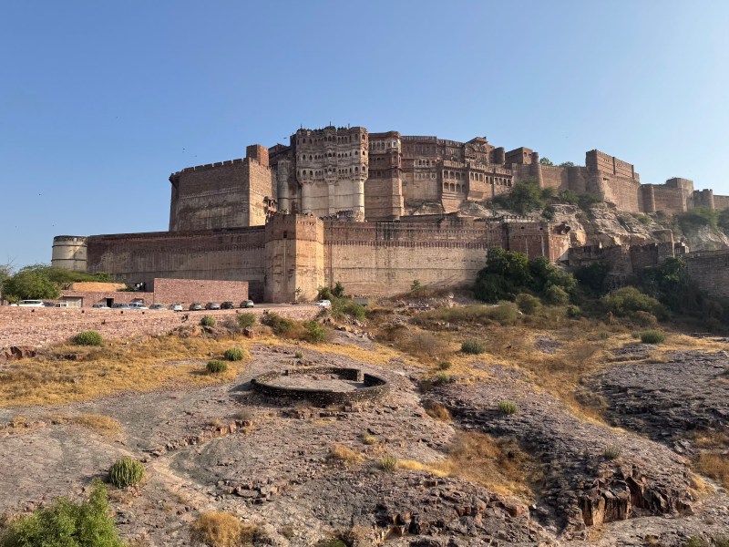 Jodphur's Blue City and Mehrangarh Fort. The famous view of the Mehrangarh Fort from the Batman movie