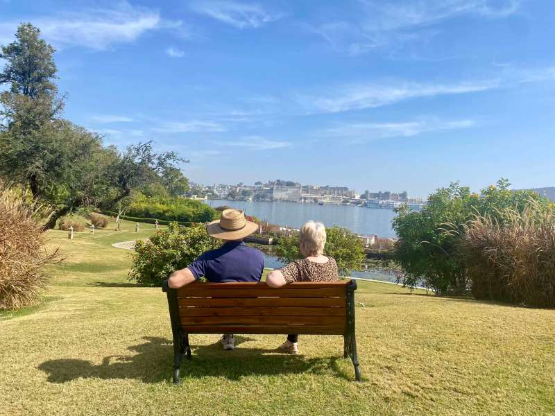 Udaipur Lake Palace - Finding some of the more quiet spots - in this case looking across the lake from the Oberoi
