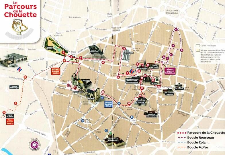 Dijon Owl Walking Route Map