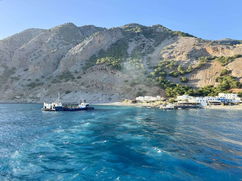 Waiting spot for the ferry at Agia Roumeli after finishing the Samaria Gorge hike in Crete