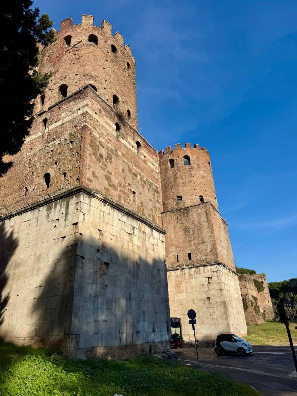 The sheer scale of the Aurelian Walls by San Sebastiano 