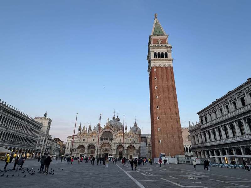 Venice in January - St Mark's Square with the Tower and Basilica