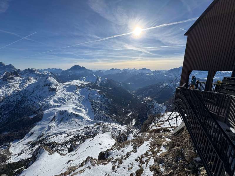 The Lagazuoi Gondola you take up from the Falzarego Pass