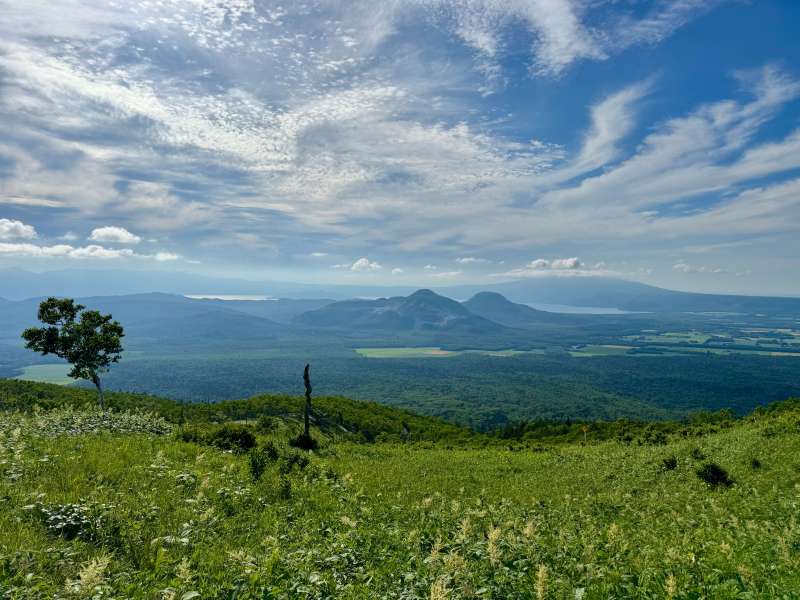 Hokkaido road trip - views across the plateau to Lake Kussharo from Mashu Observatory No.3